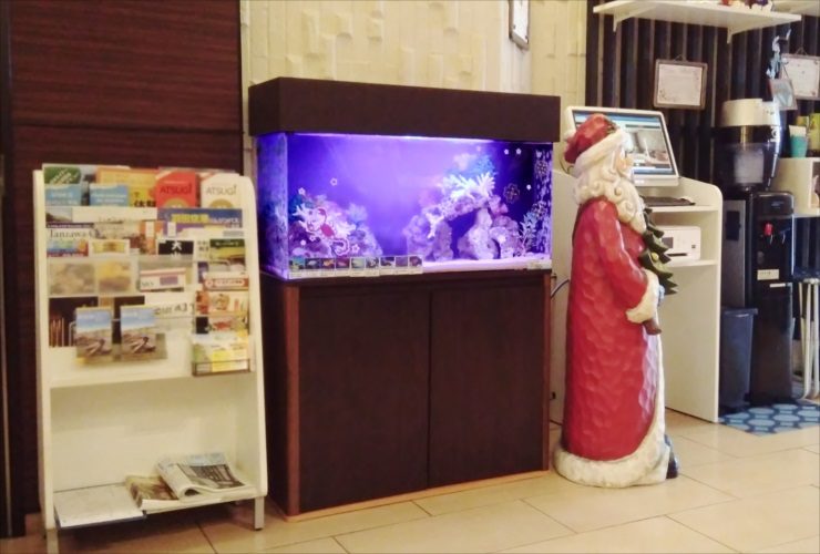 厚木市　ホテルのエントランス 90cm海水魚 水槽レンタル　移動事例