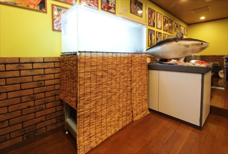 釣り居酒屋 季の扉 様　120cm活魚水槽　レンタル事例 水槽画像２