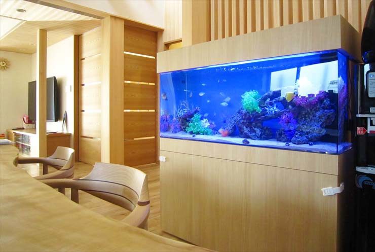 愛知県 個人宅のリビング 120cm海水魚水槽 水槽レンタル事例のサムネイル画像