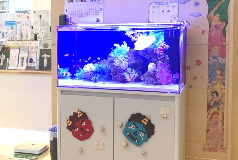 皮フ科クリニックの待合室 90cm海水魚水槽 水槽レンタル事例 水槽画像4
