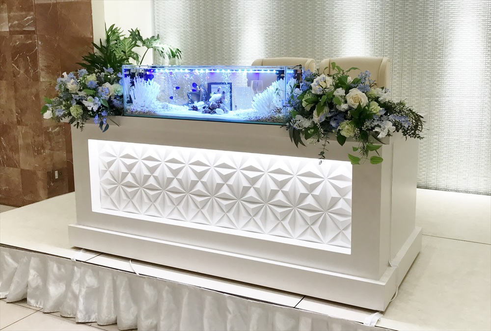 京都　アクアリウムウェディング　水槽短期レンタル事例