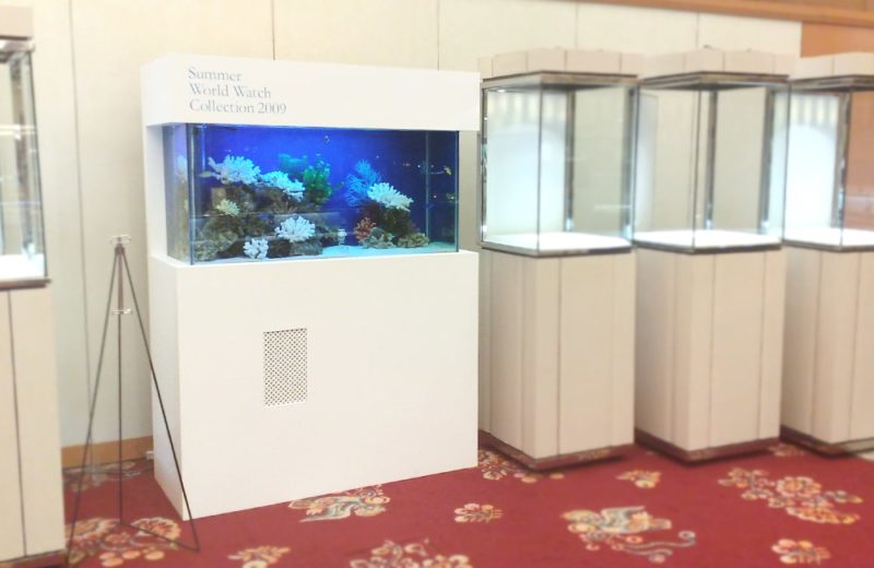 ホテルで開催 時計販売会に120cm海水魚水槽を設置 水槽短期レンタル事例 水槽画像1