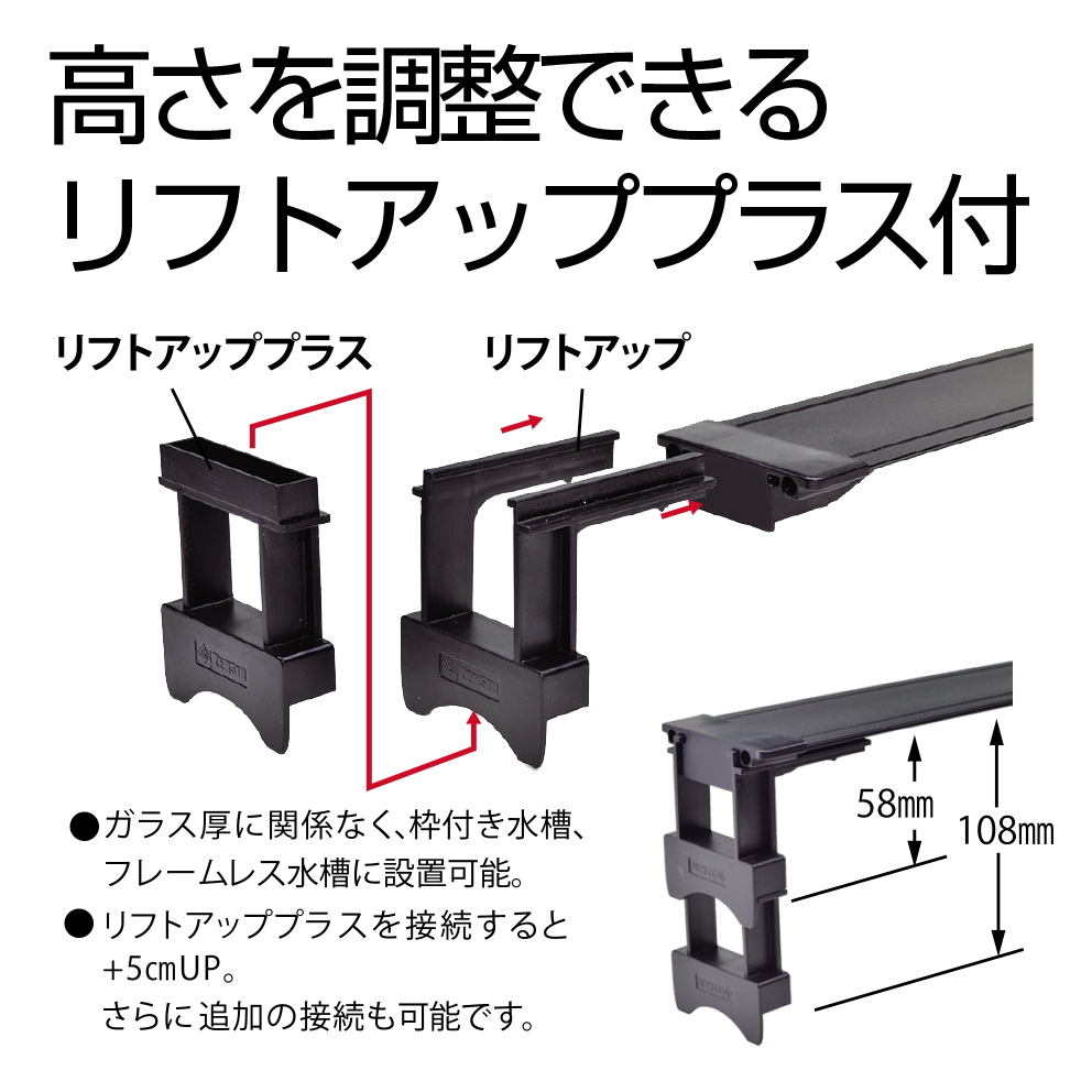 高さ調整可能なリフトアッププラス付の見出し画像