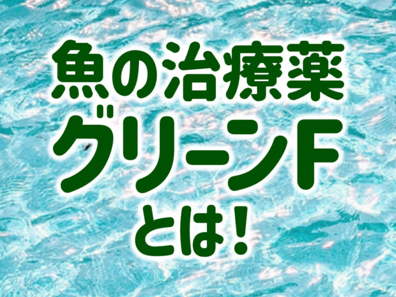 魚の治療薬グリーンFとは!の文字と水面の画像