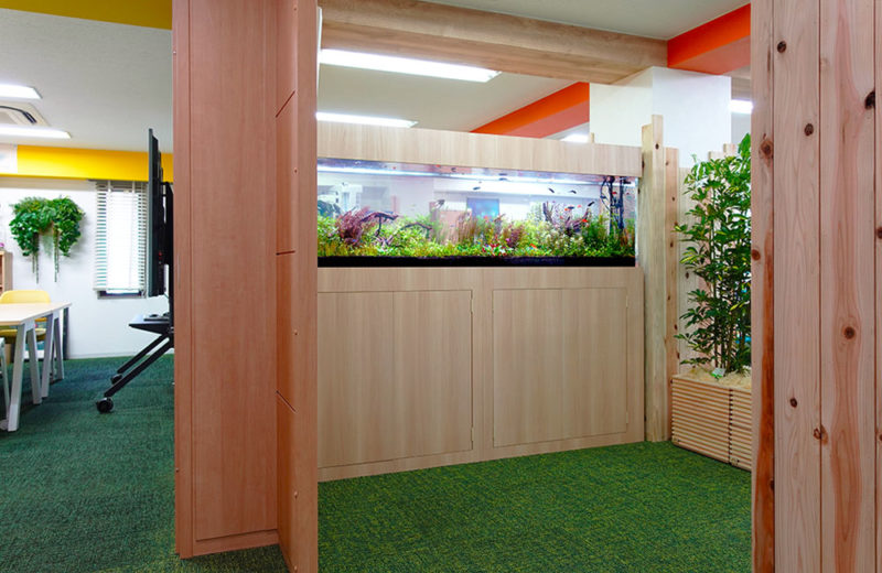 企業様に2m水草水槽を販売！定期メンテナンスで管理してます 水槽画像２