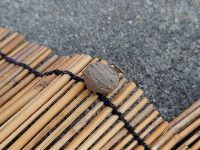 竹簀の上に置かれた土器のミニチュア